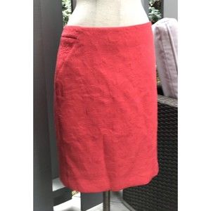 The Limited Skirt Coral Size 4 Pencil Above Knee Jaquard Textured